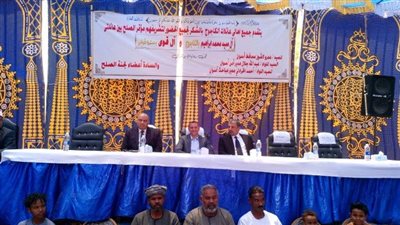 بحضور 3 ألاف مواطن.. محافظ أسوان يشهد مراسم إتمام الصلح بين عائلتين بكوم أمبو