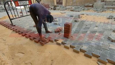 استمرار أعمال تركيب الإنترلوك بعاصمة كفرالشيخ