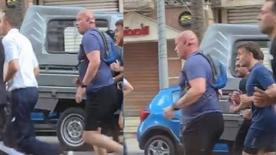 الرئيس الفرنسي يمارس رياضة الجري بشوارع سيدي بشر شرقي الإسكندرية