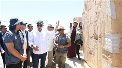 وزير السياحة والآثار يتفقد مشروع ترميم الرامسيوم بالأقصر بالتعاون المصري الكوري