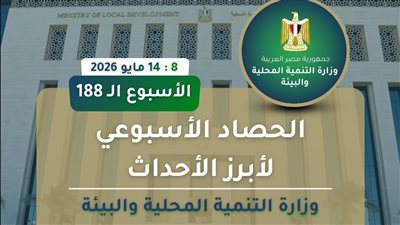 الحصاد الأسبوعي لوزارة التنمية المحلية والبيئة 