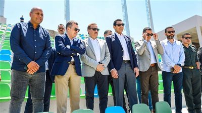 وزيرا التخطيط والشباب والرياضة ومحافظ بورسعيد يتفقدون استاد المصري الجديد
