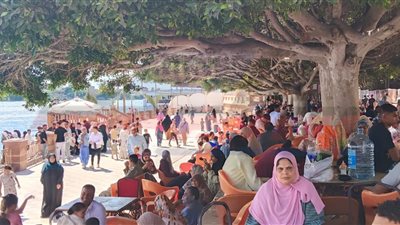 إقبال المواطنين على حدائق نهر النيل بدسوق للاحتفال بالعيد
