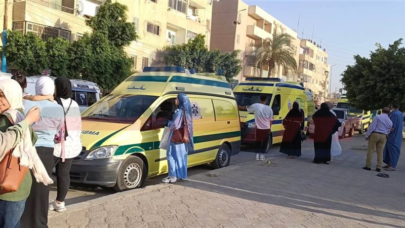 نقل المصابين فى حريق