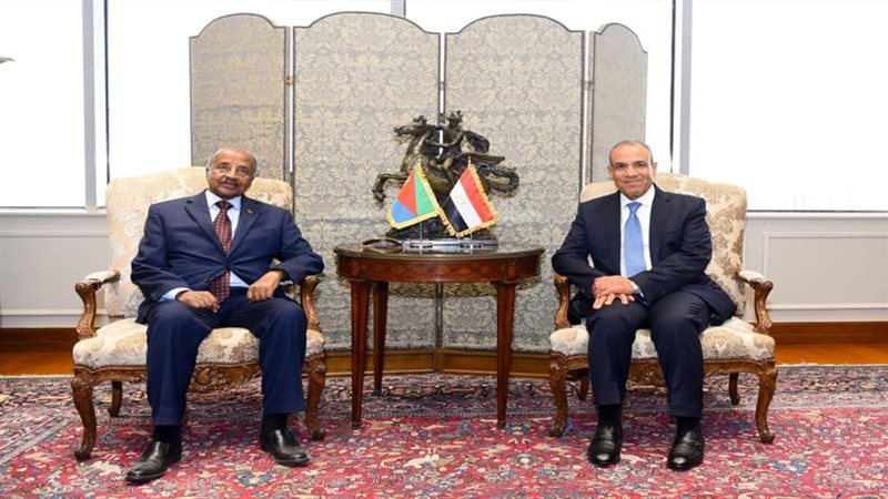 وزير الخارجية الدكتور بدر عبد العاطى والوزيرعثمان صالح 