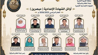 الغربية الأزهرية تعلن أوائل الإعدادية 2026 للمبصرين والمكفوفين وتكرم المتفوقين