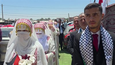 زفاف جماعي لـ20 من ذوي الشهداء في غزة