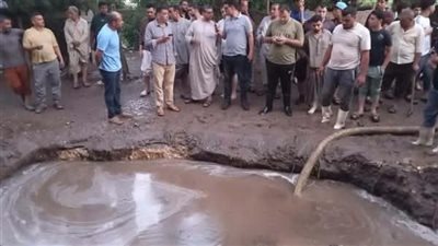 6 ساعات لإصلاح كسر بخط مياه رئيسي بقليوب