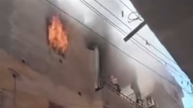 حريق بشقة فى شبين القناطر
