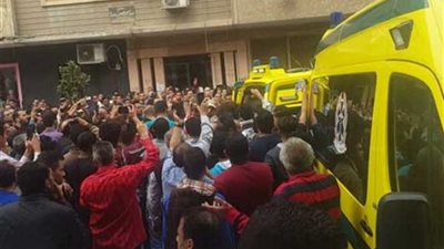 مسيرة جنائزية لشهداء الكنيسة المرقسية بالإسكندرية إلى دير مارمينا