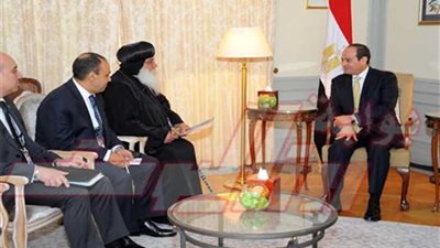 السيسى يشدد خلال استقباله أسقف الكنيسة القبطية في ألمانيا على أهمية المؤسسات الدينية لنشر التسامح‎
