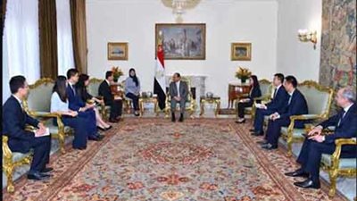 الرئيس السيسي يجرى حواراً مع ممثلى وسائل الإعلام الصينية‎