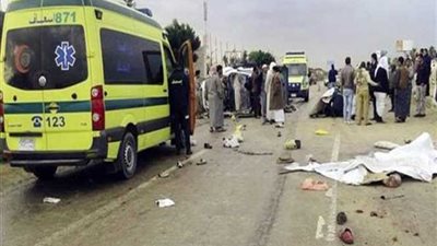 مصرع وإصابة 6 أشخاص في حادث تصادم ببني سويف