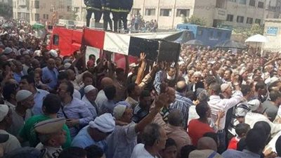 تشييع جثمان شهيد مسجد الروضة بالعريش بمسقط رأسه في كفر شكر