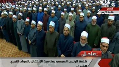 السيسي يطالب المشاركين في احتفال المولد النبوي بالوقوف دقيقة حداداً على أرواح الشهداء