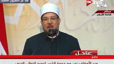 وزير الأوقاف للسيسي: نجدد عهدنا بتفويضك لمحاربة الإرهاب وقوى الشر (فيديو)