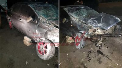 إصابة ضابط شرطة انقلبت سيارته بطريق بني سويف