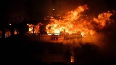 حريق هائل بمخزن مواد غذائية بطنطا