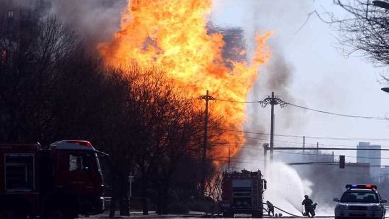 انفجار في محطة غاز