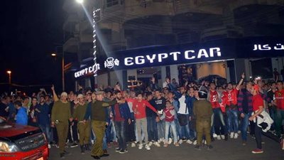 بالصور.. استقبال حافل للأهلي فى المنصورة قبل مواجهة طنطا