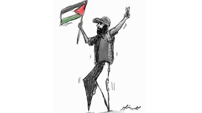 كاريكاتير لروح الشهيد إبراهيم أبو ثريا