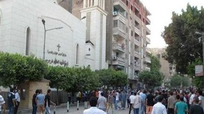 هجوم ارهابي علي كنيسة مار مينا بحلوان
