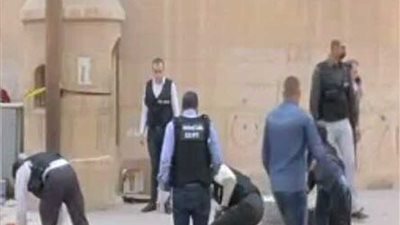 تمشيط قوات الأمن محيط كنيسة مارمينا بحلوان(فيديو)