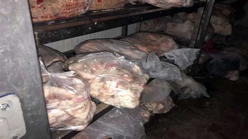 ضبط مخزن لحوم فاسدة