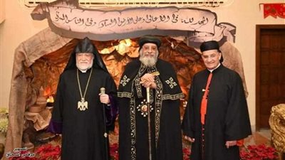 قداسة البابا يستقبل البطريرك بشارة الراعي والكاثوليكوس آرام