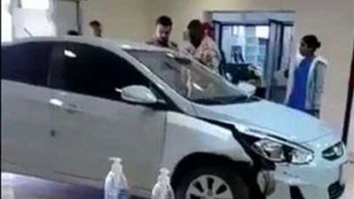 سيارة تقتحم مستشفى الحرس الوطني في الرياض