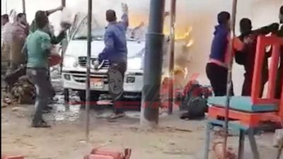 السيطرة على حريق سيارة ميكروباص بأبو المطامير 