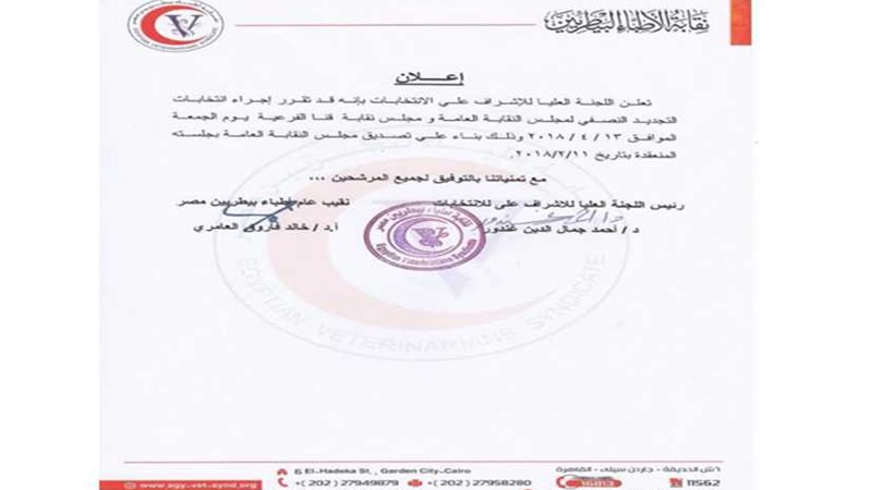 13 أبريل.. انتخابات