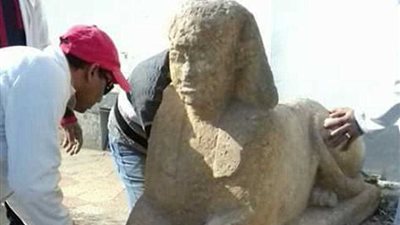 بدء ترميم تمثالي أبو الهول بالمنيا