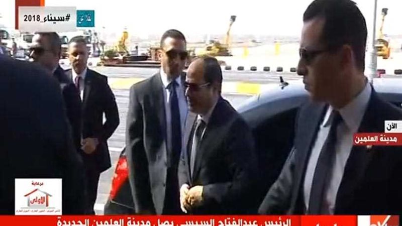 لحظة وصول السيسي