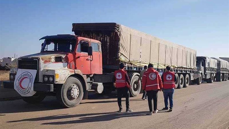 وصول قافلة مساعدات