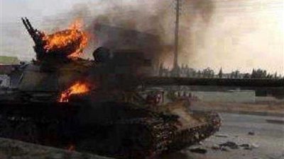 الجيش الليبي يدمر دبابة تابعة للتكفيريين بمدينة 