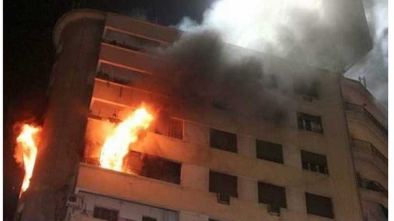 حريق شقة في العبودي