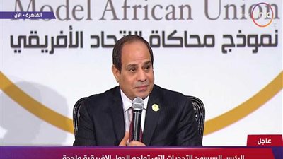 السيسي: أنا معكم في تنفيذ كل توصيات نموذج محاكاة الاتحاد الإفريقي (فيديو)