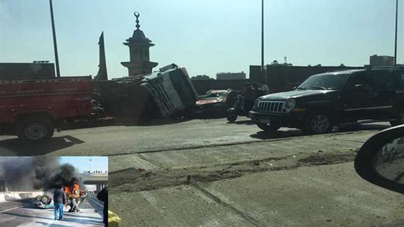 اشتعال سيارتين في