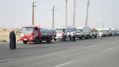 انطلاق قافلة مساعدات الأزهر الثانية إلى قطاع غزة.. صور