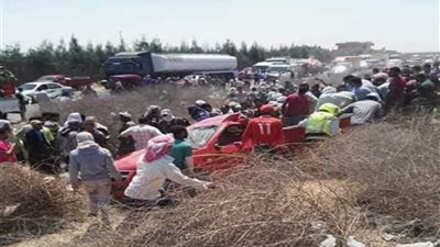 مصرع 5 أشخاص وإصابة 16 آخرين في حادث مروع بالبحيرة
