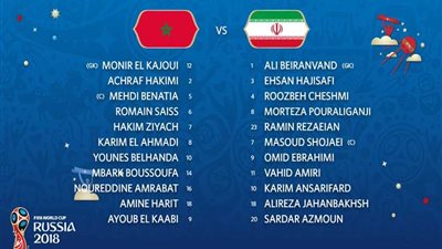 ننشر تشكيل المغرب وإيران