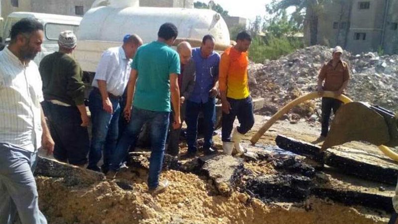 انفجار خطي مياه في