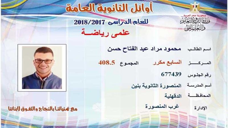 بالأسماء أوائل الثانوية