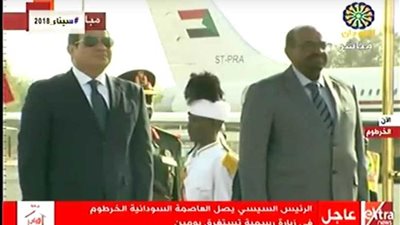 مراسم استقبال السيسي لدى وصوله السودان (فيديو)