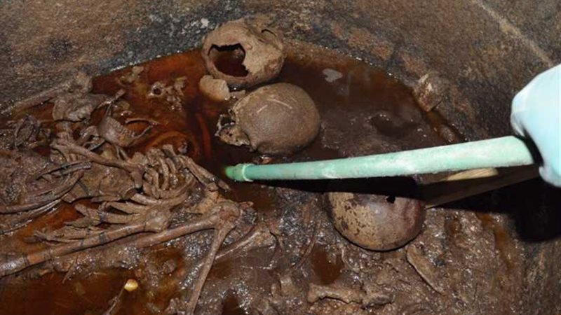 شاهد.. استخراج تابوت