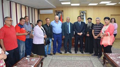 محافظ الغربية يستقبل وفدا كنسيا لتقديم التهنئة بعيد الأضحى
