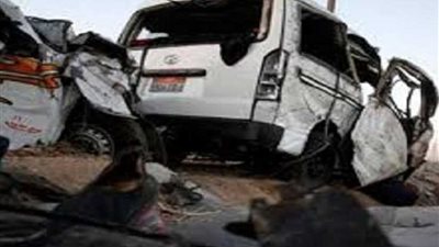 مصرع ٥ في تصادم سيارتين بالصحراوي الشرقي بالمنيا
