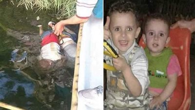 أول فيديو يكشف لحظة العثور على جثة الطفلين محمد وريان في مياه النيل بالدقهلية