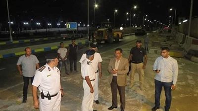 إزالة الكتل الخرسانية وإعادة فتح طريق مديرية أمن الإسماعيلية